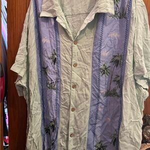 Tropical Palm Tree Button-Up Shirt